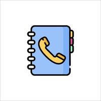 A phone icon on a notebook vector