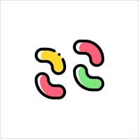 Two colorful jellybeans on a white background vector