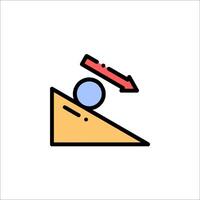 A line icon of a person falling down a hill vector