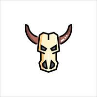 A cartoon bull head with horns on it vector