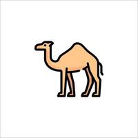 A camel is standing in a line on a white background vector
