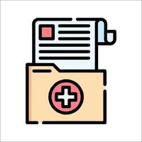 Medical file folder icon illustration vector