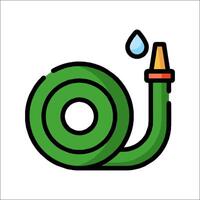 A green hose with a drop of water on it vector