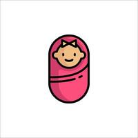 A baby wrapped in a pink blanket vector