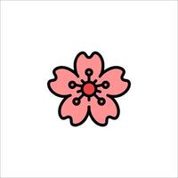 A pink flower icon on a white background vector