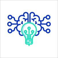 A light bulb with a brain inside it vector