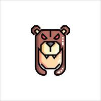 A bear head with a red nose and a red mouth vector