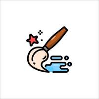 A paintbrush and a star on a white background vector