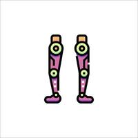 Two legs with green and pink shoes on them vector