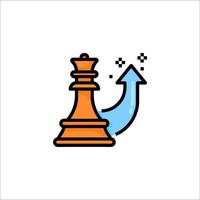 A chess piece with an arrow pointing up vector