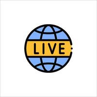 Live logo with globe and yellow lettering vector