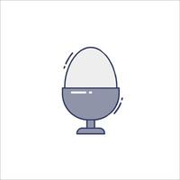An egg in a glass on a table vector