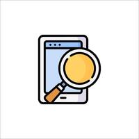 Magnifying glass icon with smartphone and magnifying glass vector