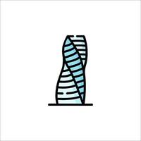 A building with a spiral design on it vector