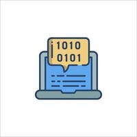 A computer with a speech bubble on it vector