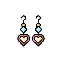 A pair of earrings with hearts on them vector
