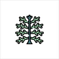 A tree with leaves on it in a line vector