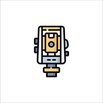 A yellow and black object with a camera on it vector