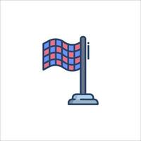 A flag with a checkered flag on top vector
