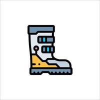 A pair of boots with a yellow and blue stripe vector