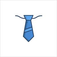 A blue tie icon on a white background vector