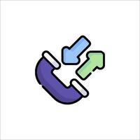 A phone with a phone cord and a phone icon vector