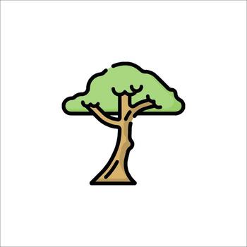 un árbol icono en un línea estilo vector