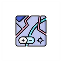 A map icon with a compass and a pin vector