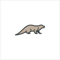 An otter is walking on the ground vector