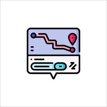 A map icon with a pin pointing to it vector