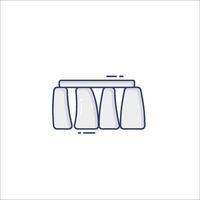 A table with four chairs on it vector