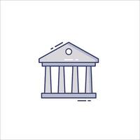 A bank building icon with columns and pillars vector
