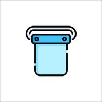 A blue container with a handle on it vector