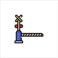 A barrier with a sign that says crossing vector