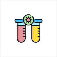 Two test tubes with a gear and a test tube vector