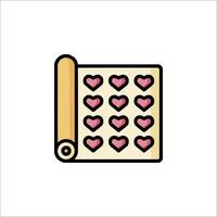 A scroll with hearts on it vector