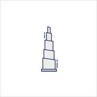 Burj khalifa line icon, flat design, illustration vector