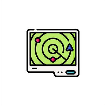 A computer monitor with a maze on it vector