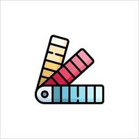 A colorful pencil and ruler icon vector
