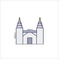 The temple icon in a line style vector