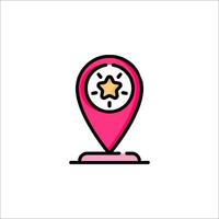A pink pin with a star on it vector
