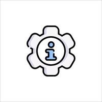 A gearwheel with an icon of an i vector