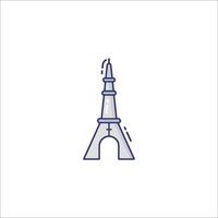 The eiffel tower is shown in a line drawing vector