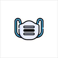 A blue and black mask icon on a white background vector