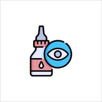Eye drops and a bottle with an eye icon vector