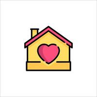 A house with a heart in the middle vector