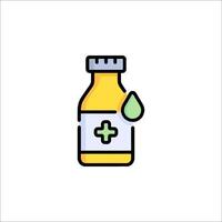 A bottle of medicine with a cross on it vector