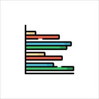 A colorful bar graph icon on a white background vector