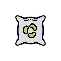 A pillow with a green leaf on it vector