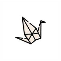 A drawing of a crane with a white background vector